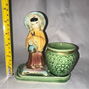Vintage Chinese Ceramic Figurine with Planter